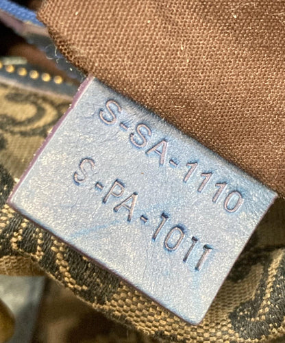 CELINE Boston Bag Hand Bag Tote Purse Macadam Brown Authentic