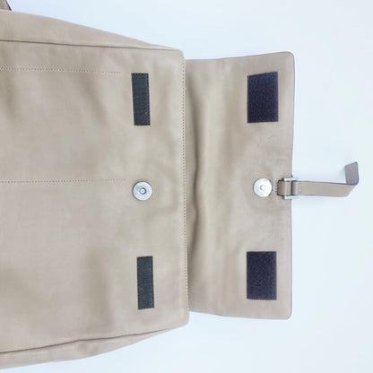 PRADA Hand Bag Tote Purse Nylon Leather Canvas Beige Authentic