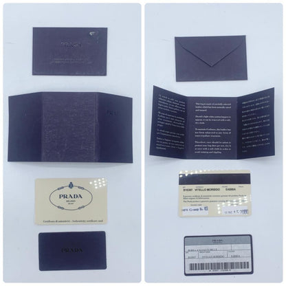 PRADA Hand Bag Tote Purse Nylon Leather Canvas Beige Authentic