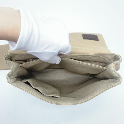 PRADA Hand Bag Tote Purse Nylon Leather Canvas Beige Authentic