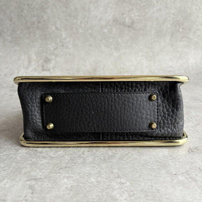 Chloe Shoulder Bag Purse Chain Leather Black Authentic