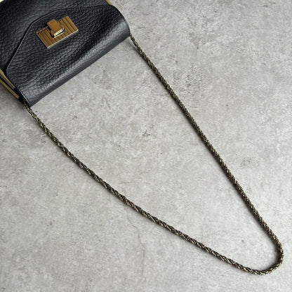 Chloe Shoulder Bag Purse Chain Leather Black Authentic
