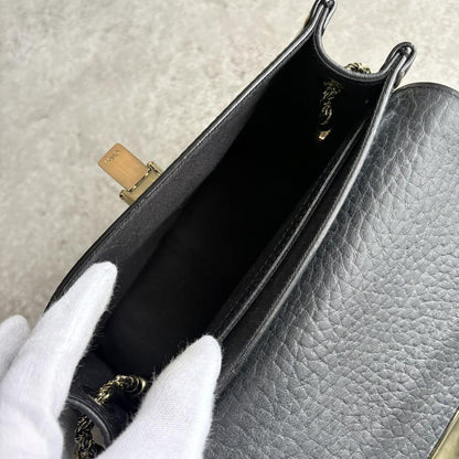 Chloe Shoulder Bag Purse Chain Leather Black Authentic