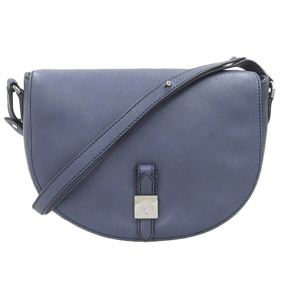 MULBERRY Shoulder Bag Purse Leather Blue Authentic
