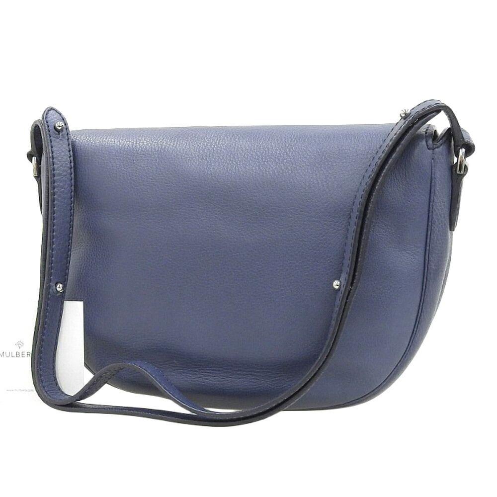 MULBERRY Shoulder Bag Purse Leather Blue Authentic