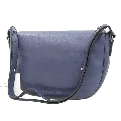 MULBERRY Shoulder Bag Purse Leather Blue Authentic