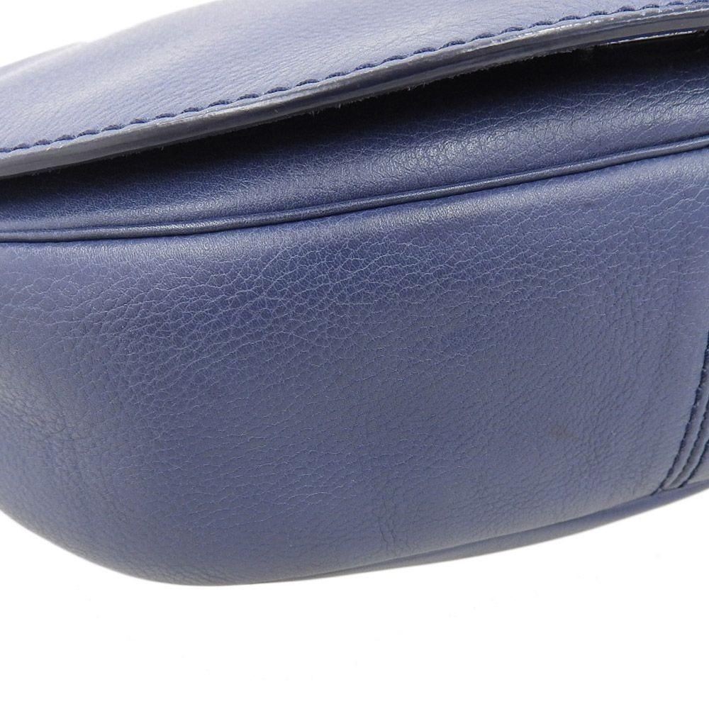 MULBERRY Shoulder Bag Purse Leather Blue Authentic