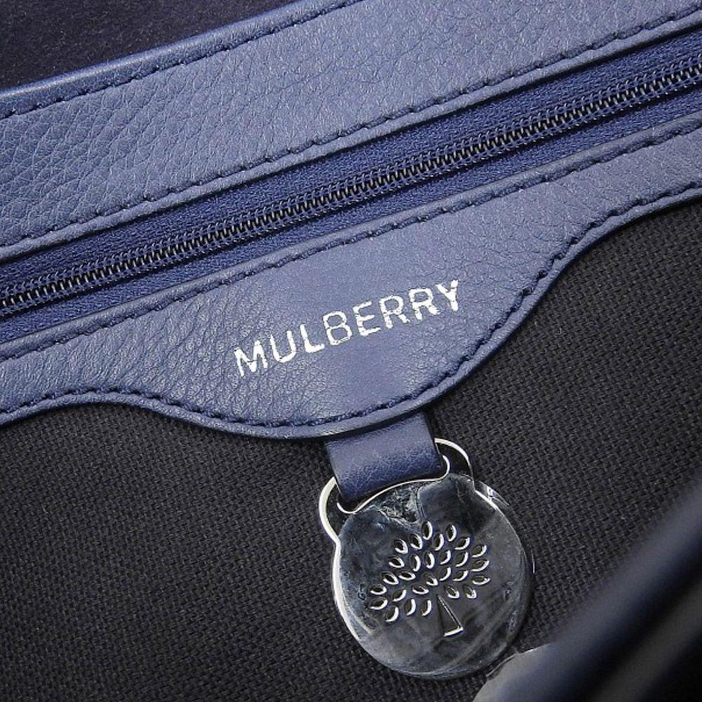 MULBERRY Shoulder Bag Purse Leather Blue Authentic