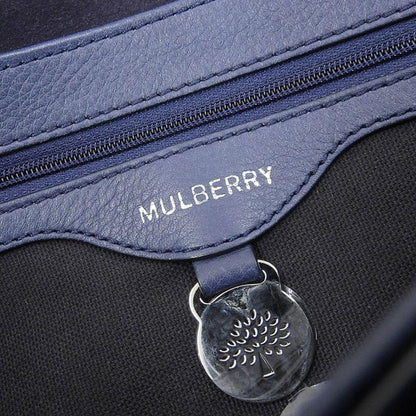 MULBERRY Shoulder Bag Purse Leather Blue Authentic
