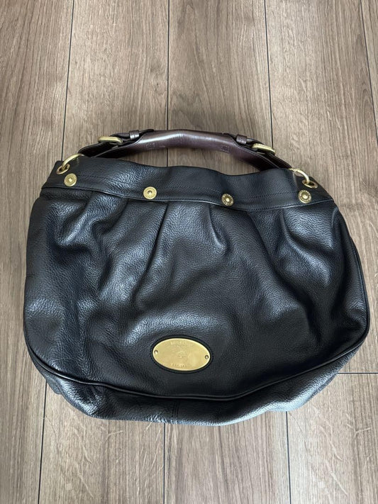 MULBERRY Hand Shoulder Bag Tote Purse Leather Black Authentic