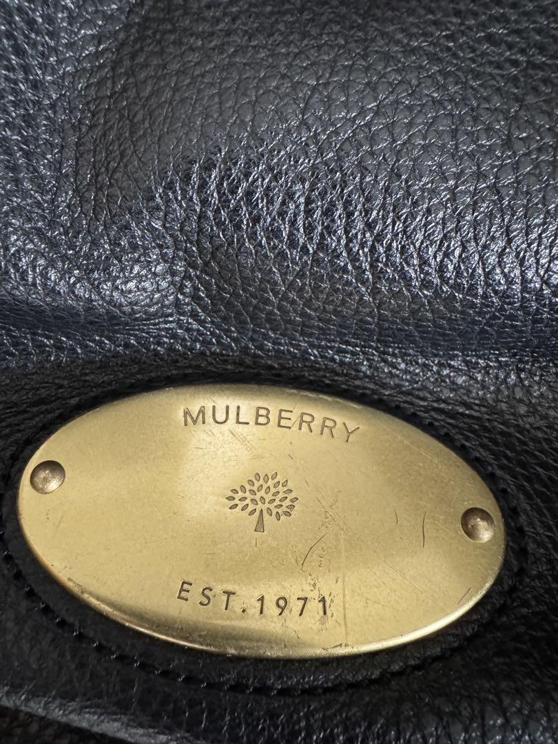 MULBERRY Hand Shoulder Bag Tote Purse Leather Black Authentic