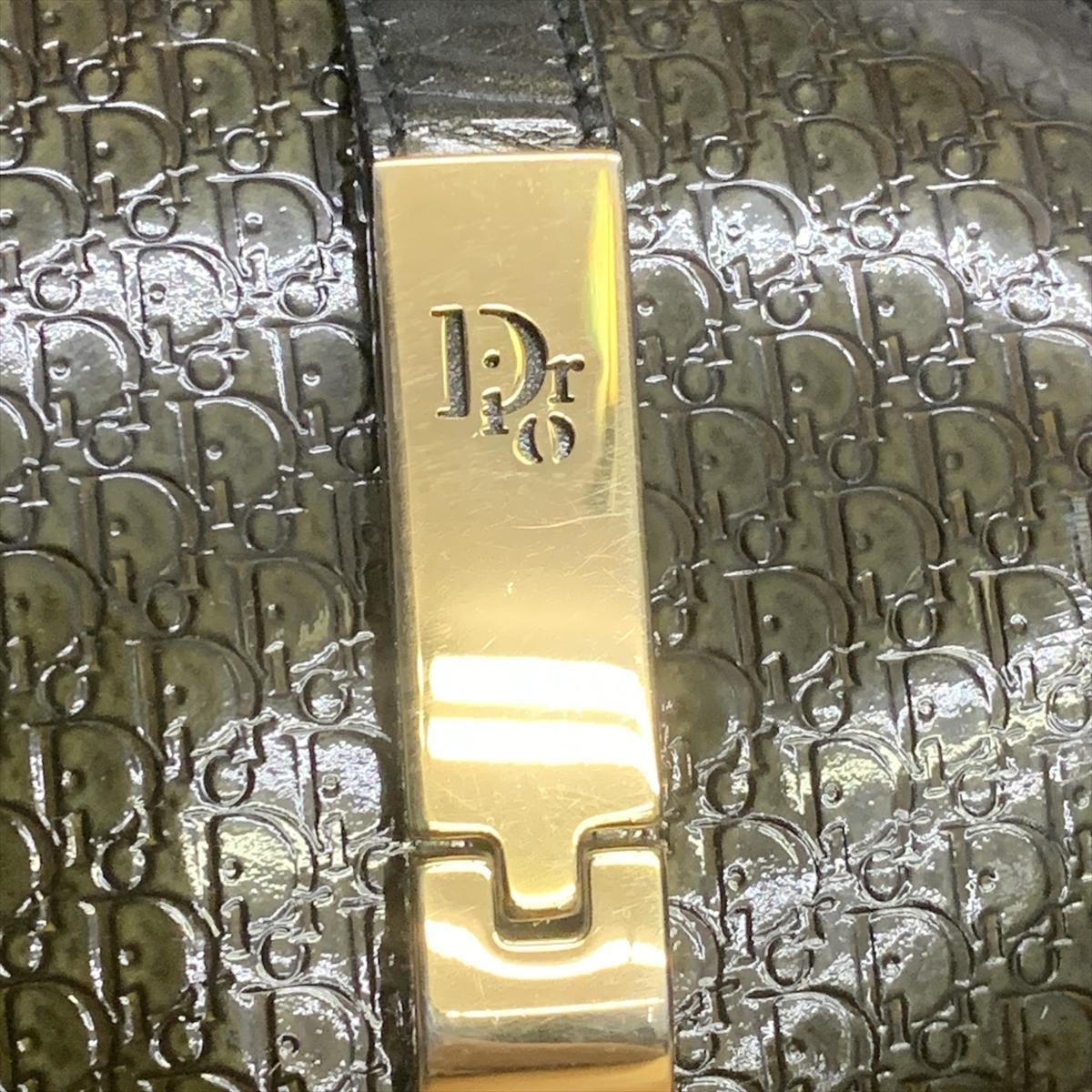 Christian Dior Hand Bag Tote Purse Mini Boston Bag Logo Dark Green Authentic