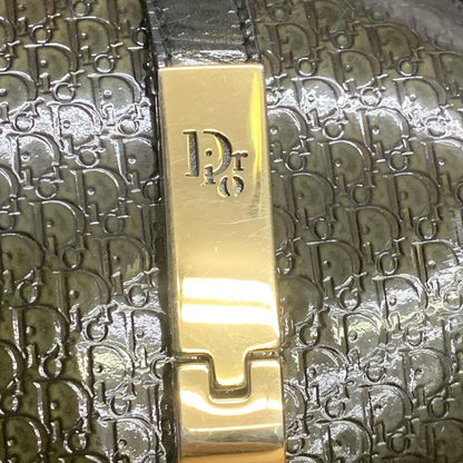 Christian Dior Hand Bag Tote Purse Mini Boston Bag Logo Dark Green Authentic