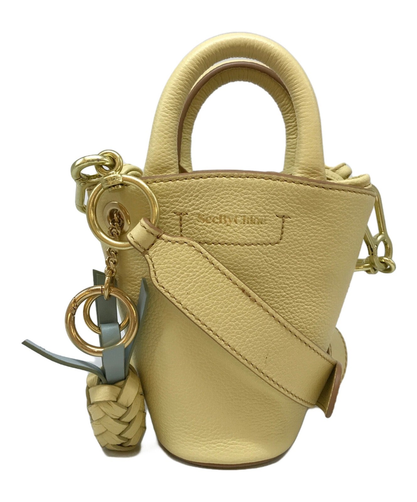 Chloe Hand Bag Tote Purse cecilya Leather Yellow Authentic