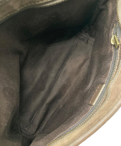 CELINE Hand Bag Tote Purse C Macadam Suede Brown Authentic