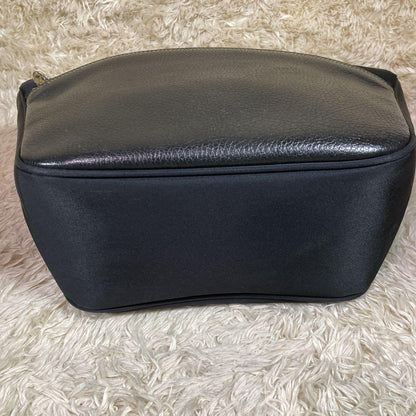 Valentino Garavani Hand Bag Tote Purse Logo Nylon Leather Black Authentic