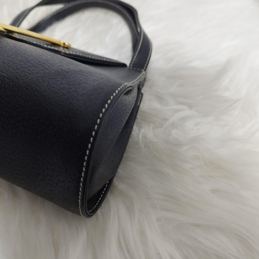 Valentino les sacs Hand Bag Tote Purse Leather Black Authentic