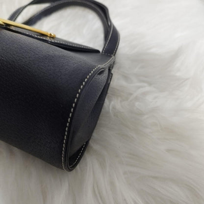 Valentino les sacs Hand Bag Tote Purse Leather Black Authentic