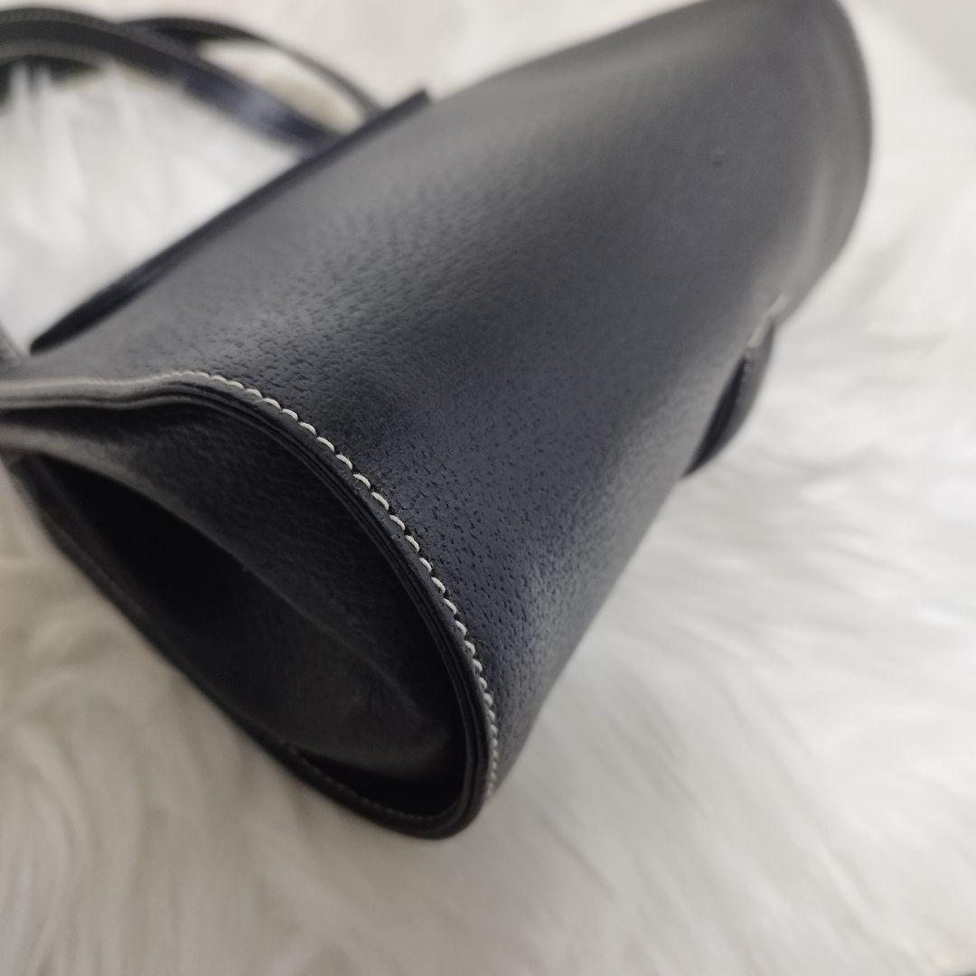 Valentino les sacs Hand Bag Tote Purse Leather Black Authentic