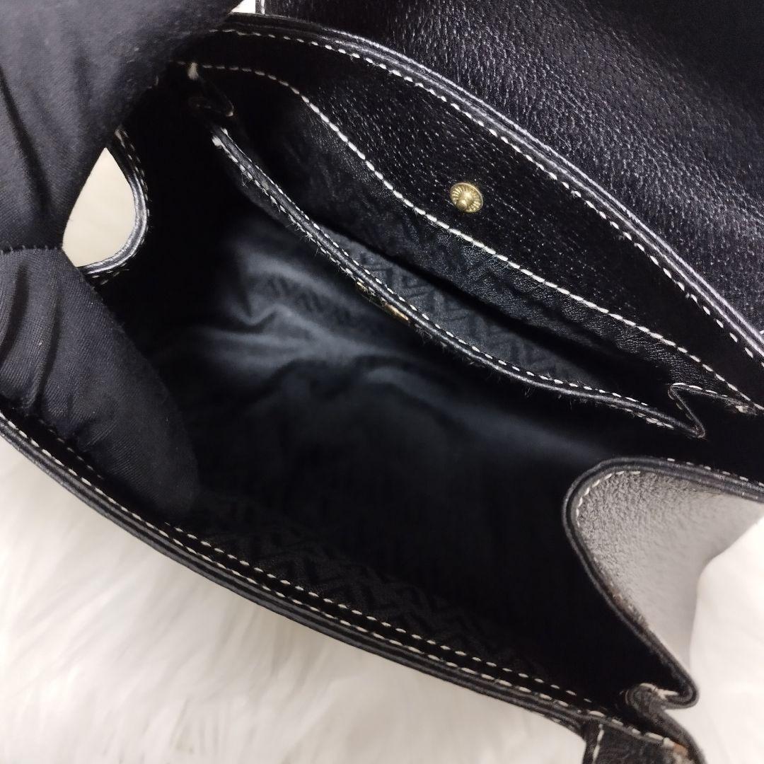 Valentino les sacs Hand Bag Tote Purse Leather Black Authentic