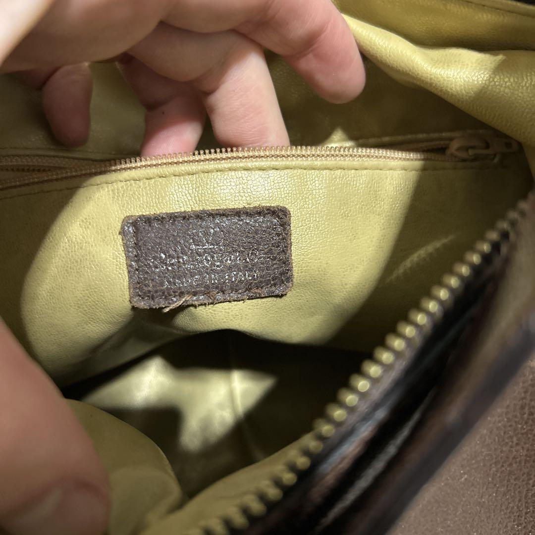 Valentino Garavani Shoulder Bag Purse Leather Brown Authentic