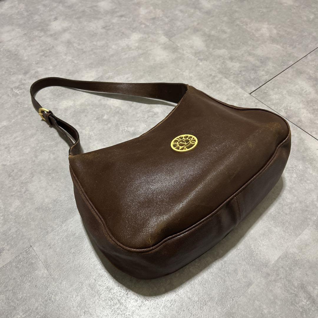 Valentino Garavani Shoulder Bag Purse Leather Brown Authentic