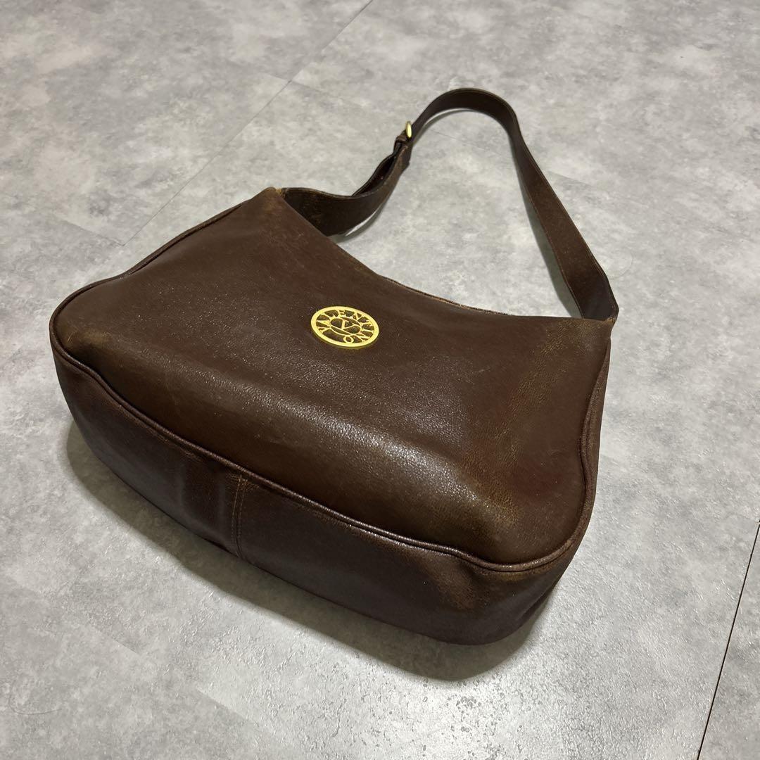 Valentino Garavani Shoulder Bag Purse Leather Brown Authentic