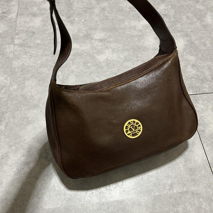 Valentino Garavani Shoulder Bag Purse Leather Brown Authentic