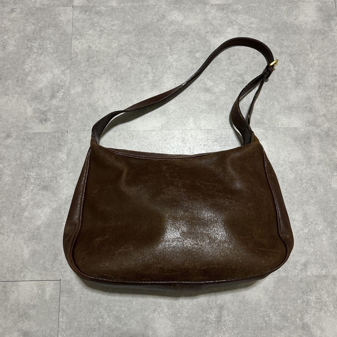 Valentino Garavani Shoulder Bag Purse Leather Brown Authentic