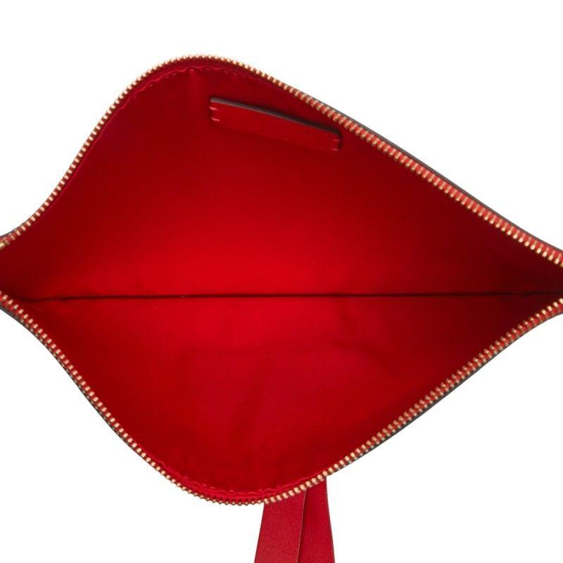 Valentino Garavani Clutch Bag Second Bag Logo Leather Red Authentic