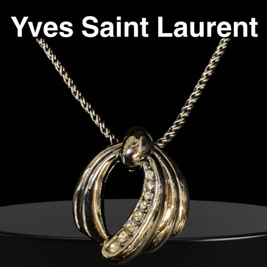 Saint Laurent Necklace Pendant YSL Cassandra Authentic