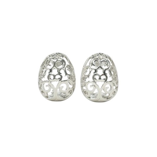 Saint Laurent Earrings YSL Cassandra Silver Authentic