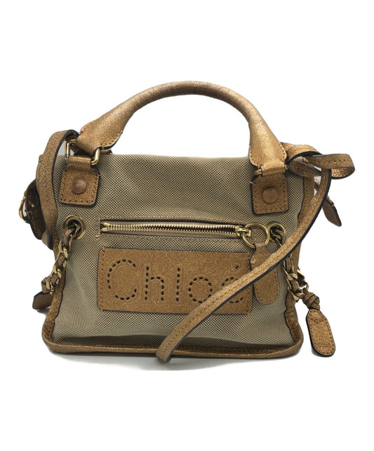 Chloe Harley Purse handbag shoulder bag canvas convertible bag Beige Used Unisex