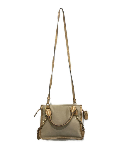 Chloe Harley Purse handbag shoulder bag canvas convertible bag Beige Used Unisex