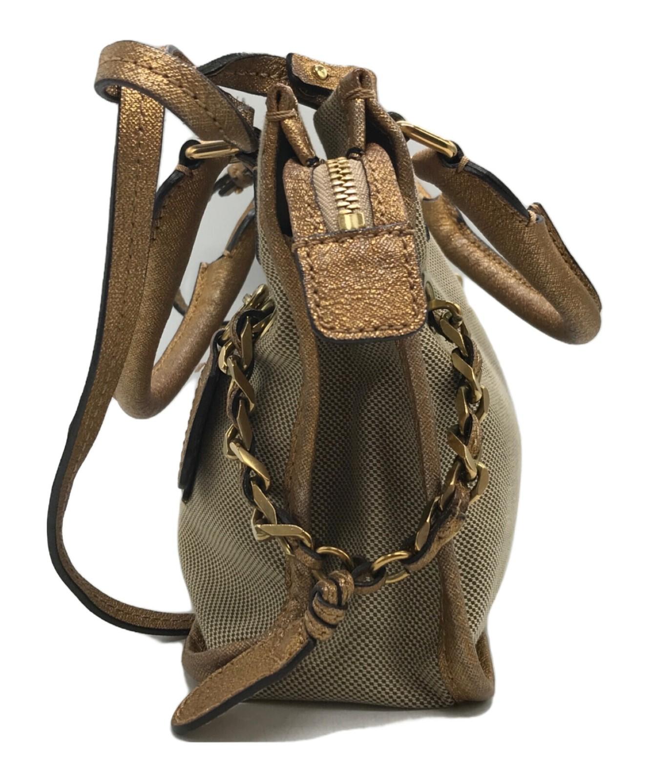 Chloe Harley Purse handbag shoulder bag canvas convertible bag Beige Used Unisex