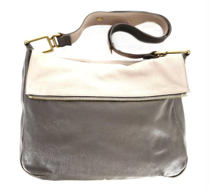 Chloe Venessa shoulder bag leather gray white Women's Authentic Used