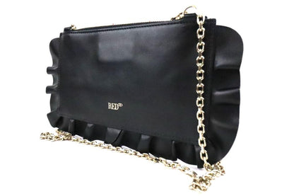 Valentino Shoulder Bag Purse Leather Black Authentic