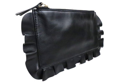 Valentino Shoulder Bag Purse Leather Black Authentic