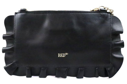 Valentino Shoulder Bag Purse Leather Black Authentic