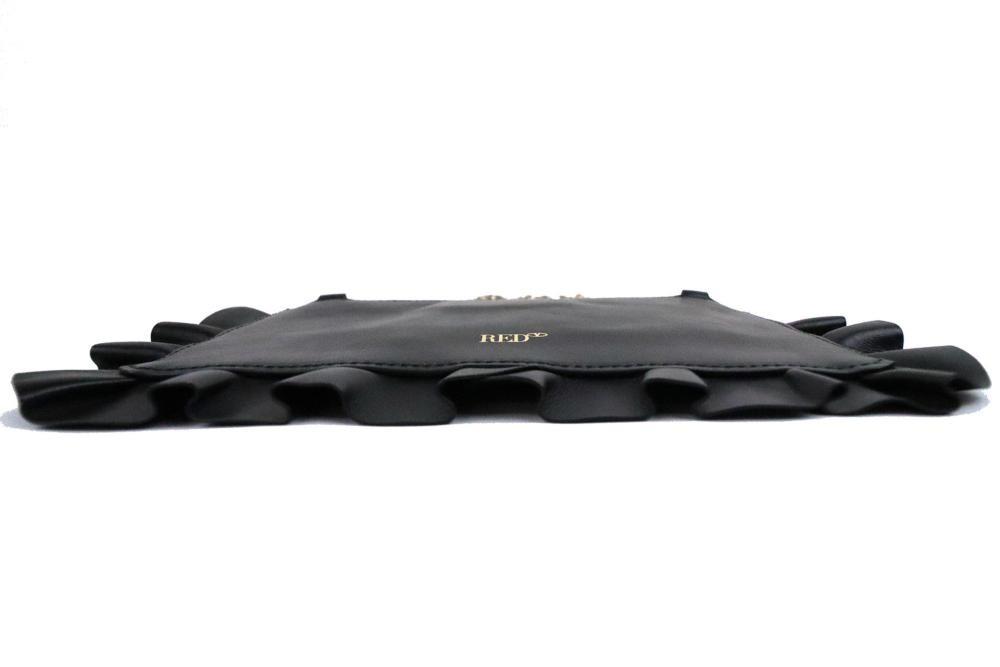 Valentino Shoulder Bag Purse Leather Black Authentic