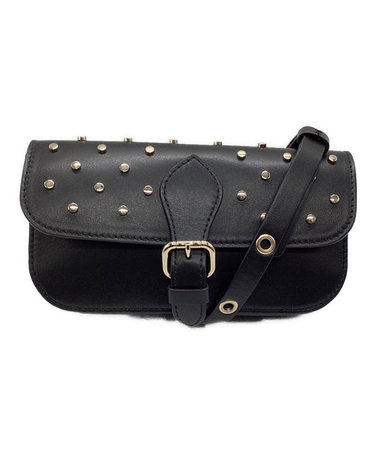 RED VALENTINO Shoulder Bag Purse Leather Black Authentic