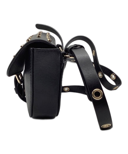 RED VALENTINO Shoulder Bag Purse Leather Black Authentic