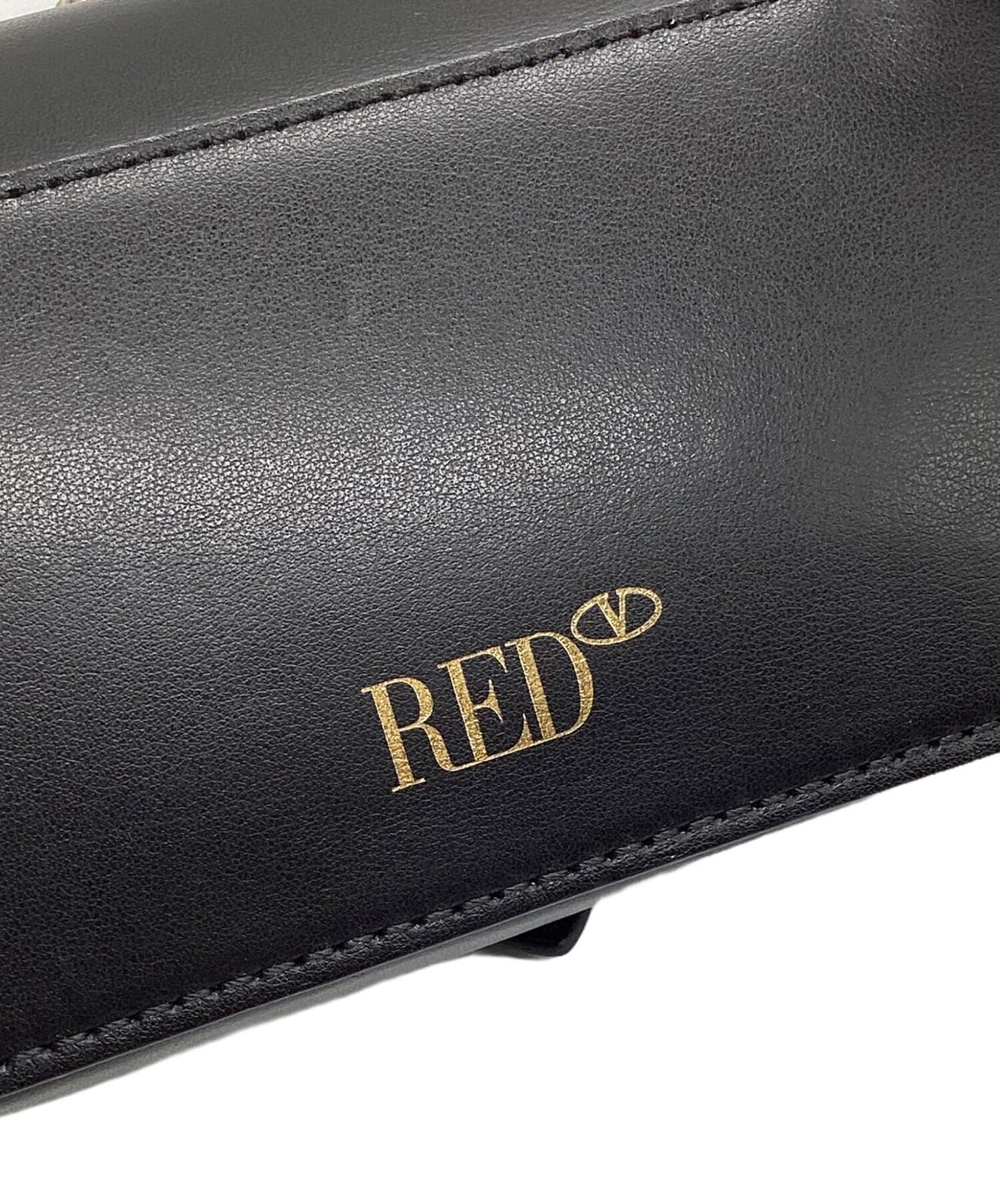 RED VALENTINO Shoulder Bag Purse Leather Black Authentic