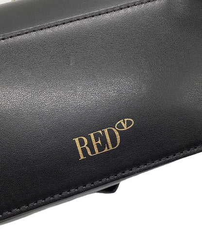 RED VALENTINO Shoulder Bag Purse Leather Black Authentic