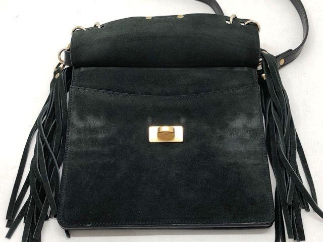 Chloe Shoulder Bag Purse Jane Tassel Fringe Suede Leather Black Authentic