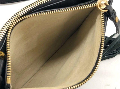 Chloe Shoulder Bag Purse Jane Tassel Fringe Suede Leather Black Authentic