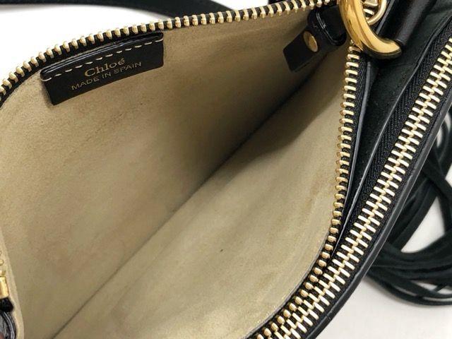 Chloe Shoulder Bag Purse Jane Tassel Fringe Suede Leather Black Authentic