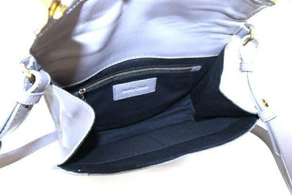 See By Chloe Shoulder Bag Purse Leather Dark Greige Authentic