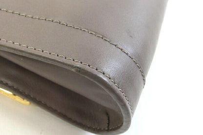 See By Chloe Shoulder Bag Purse Leather Dark Greige Authentic