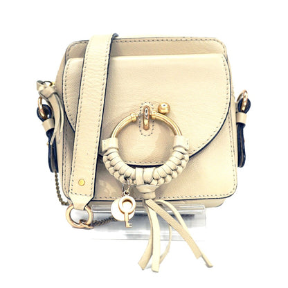 See By Chloe Shoulder Bag Purse Leather Beige Authentic